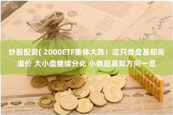 炒股配资( 2000ETF集体大跌！这只微盘基却高溢价 大小盘继续分化 小微股高聚方向一览